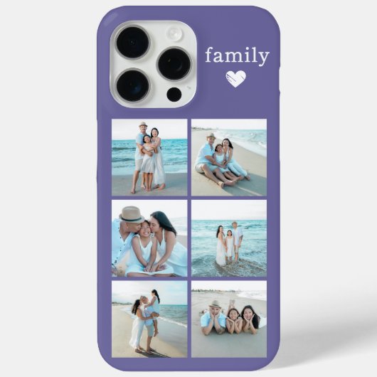 Familie 6 Foto Paars Case-Mate iPhone Case (Achterkant)