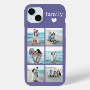 Familie 6 Foto Paars iPhone 15 Mini Hoesje