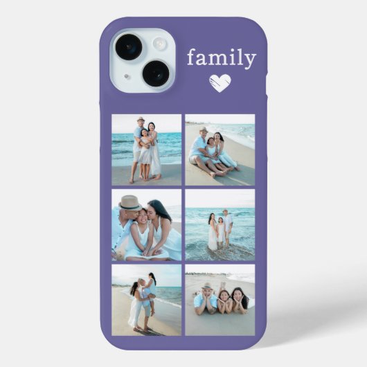 Familie 6 Foto Paars Case-Mate iPhone Case (Achterkant)