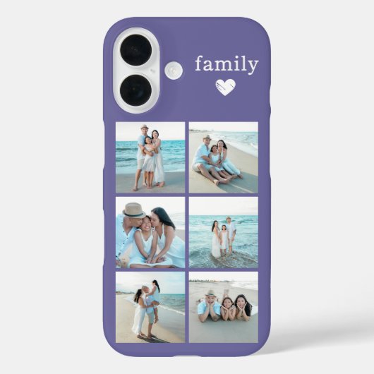 Familie 6 Foto Paars Case-Mate iPhone Case (Achterkant)