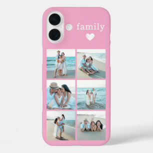 Familie 6 Foto Roze iPhone 16 Plus Hoesje