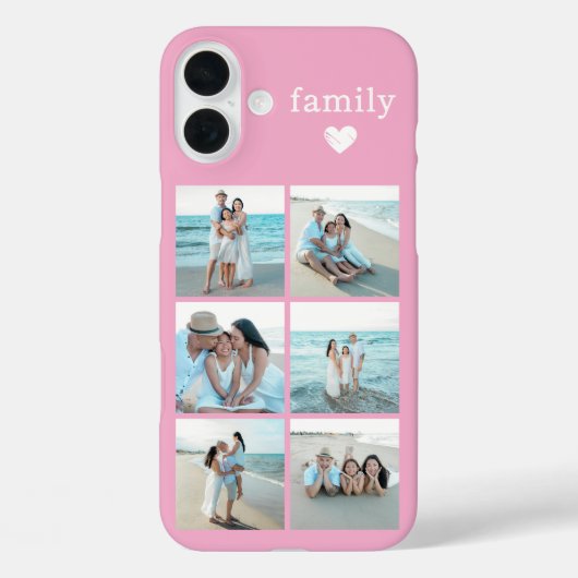 Familie 6 Foto Roze Case-Mate iPhone Case (Achterkant)