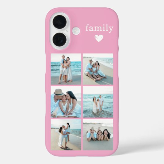 Familie 6 Foto Roze Case-Mate iPhone Case (Achterkant)