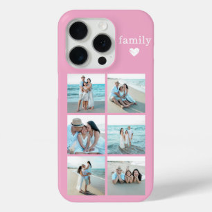 Familie 6 Foto Roze iPhone 15 Pro Case