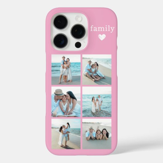 Familie 6 Foto Roze Case-Mate iPhone Case (Achterkant)