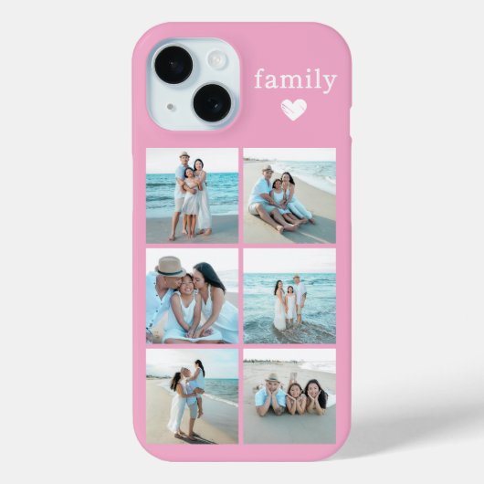 Familie 6 Foto Roze Case-Mate iPhone Case (Achterkant)