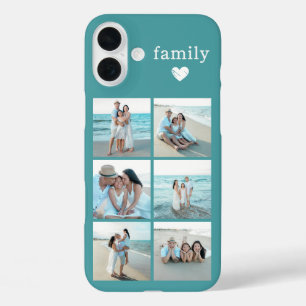 Familie 6 foto teal iPhone 16 plus hoesje