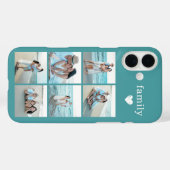 Familie 6 foto teal Case-Mate iPhone case (Achterkant (horizontaal))