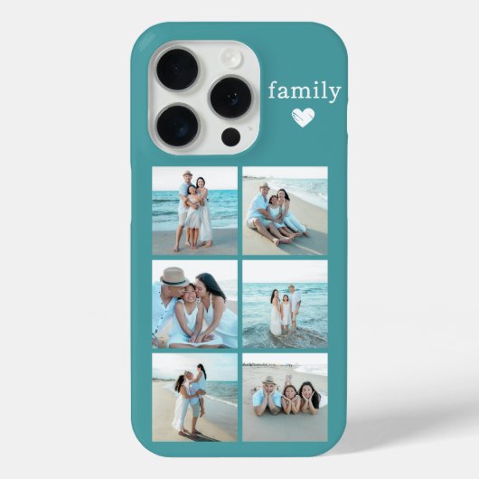 Familie 6 Foto Teal Case-Mate iPhone Case (Achterkant)