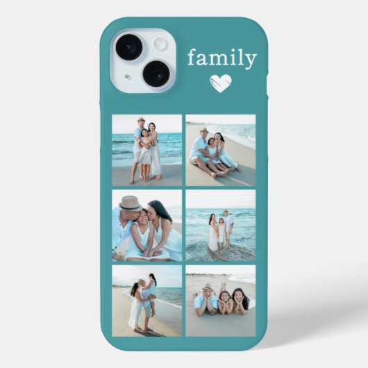 Familie 6 Foto Teal Case-Mate iPhone Case (Achterkant)