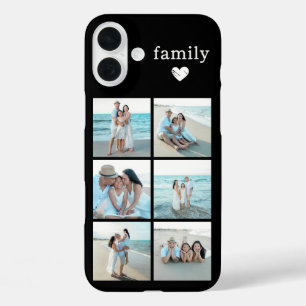 Familie 6 Foto Zwart iPhone 16 Plus Hoesje