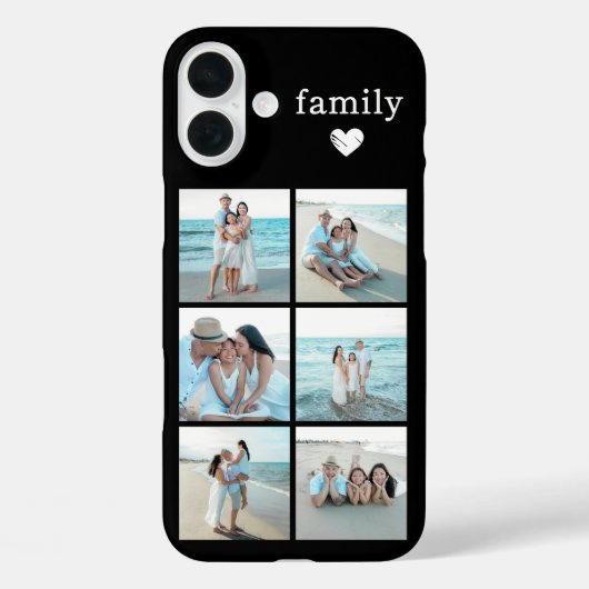 Familie 6 Foto Zwart Case-Mate iPhone Case (Achterkant)