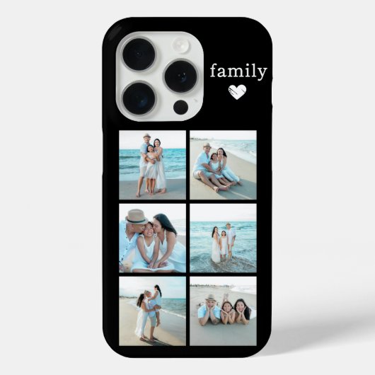 Familie 6 Foto Zwart Case-Mate iPhone Case (Achterkant)