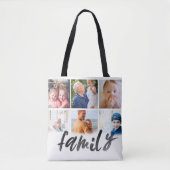 familie 6 fotocollage aangepaste script tas (Voorkant)