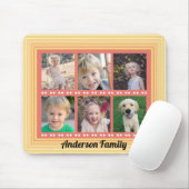 Familie 6 Fotocollage Koraal en Gele Muismat (Met muis)