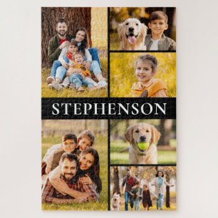 Familie 6 Fotocollage Minimaal Eenvoudig Legpuzzel