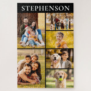 Familie 6 Fotocollage Minimalistisch Eenvoudig Legpuzzel