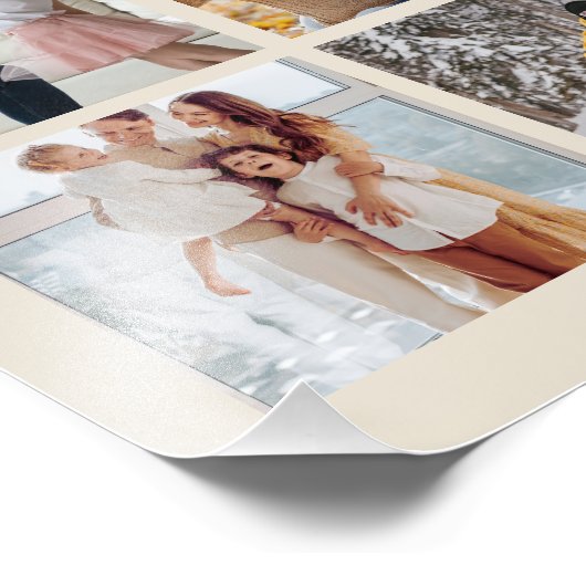 Familie 6 Fotocollage Modern Merry Christmas Foto Afdruk (Hoek)