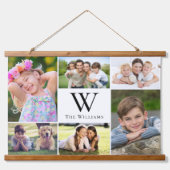 Familie 6 Monogram fotocollage Hangend Wandkleed (Voorkant)