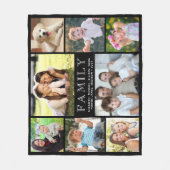 Familie 8 Foto Collage Black Fleece Deken (Voorkant)
