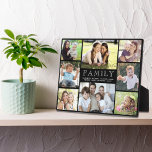 Familie 8 Foto Collage Black Fotoplaat<br><div class="desc">Een elegante,  op maat 8 gemaakte zwarte foto-inktplaat om uw favoriete familieafbeeldingen weer te geven. Voeg acht foto's toe van ouders,  kinderen,  grootouders,  andere familieleden,  huisdieren,  enz. Pas "FAMILIE aan, "geschreven in het midden in open witte typografie,  en voeg familienamen of andere tekst in eenvoudige witte typografie toe.</div>