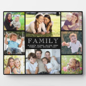 Familie 8 Foto Collage Black Fotoplaat (Voorkant)