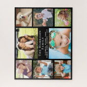 Familie 8 Foto Collage Black Legpuzzel (Verticaal)