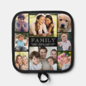 Familie 8 Foto Collage Black Pannenlap (Voorkant)