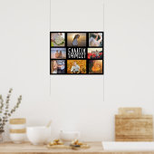 Familie 8 Foto Collage DIY Sjabloon | Naam toevoeg Poster (Keuken)