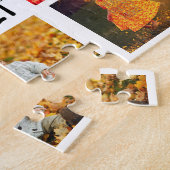 Familie 8 Foto Collage en Naam DIY Sjabloon White Legpuzzel (Zijkant)