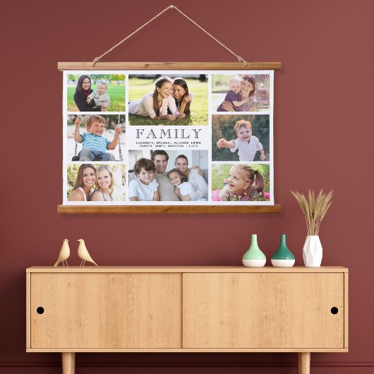 Familie 8 Foto Collage Hangend Wandkleed