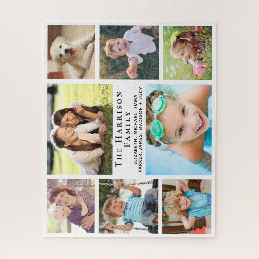 Familie 8 Foto Collage Legpuzzel (Verticaal)