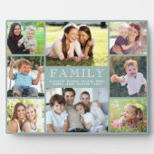 Familie 8 Foto Collage Sage Green Fotoplaat (Voorkant)