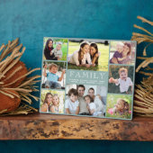 Familie 8 Foto Collage Sage Green Fotoplaat (Zijkant)