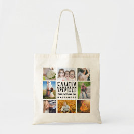 Familie 8 Foto Collage Sjabloon Plus Naam V1 toevo Tote Bag