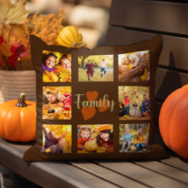 Familie 8 Foto Herfst Bruin Goud Hartjes Kussen