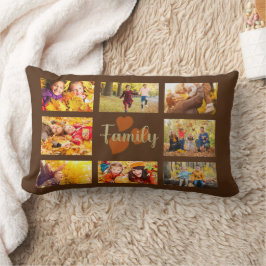 Familie 8 Foto Herfst Herfst Bruin Goud Hartjes Kussen