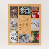Familie 8 Fotocollage Gezegde Script Legpuzzel (Verticaal)