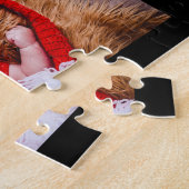 Familie 8 Fotocollage Gezegde Script Zwart Legpuzzel (Zijkant)