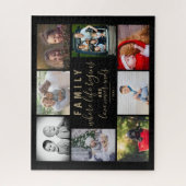 Familie 8 Fotocollage Modern Script Legpuzzel (Verticaal)