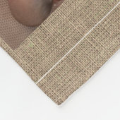 Familie 8 Fotocollage monogram naam rustic burlap Fleece Deken (Hoek)
