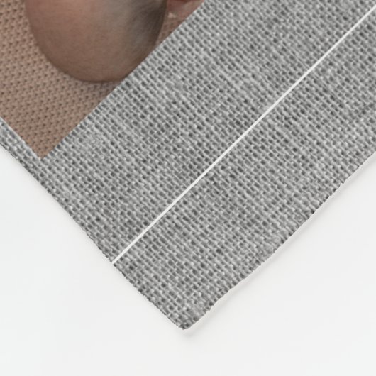 Familie 8 Fotocollage monogram naam rustic burlap Fleece Deken (Hoek)