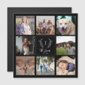 Familie 8 Naam van foto-collage monogram (Voorkant / Achterkant)