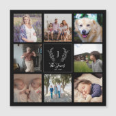 Familie 8 Naam van foto-collage monogram (Voorkant)