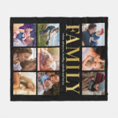 Familie 9 Foto Collage Cozy Fleece Deken (Voorkant (Horizontaal))