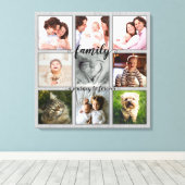 Familie A Reis to Forever Rustic Photo Collage Canvas Afdruk (Insitu (Houten vloer))
