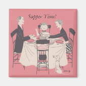 familie aan tafel, Avondmaal! Magneet (Voorkant)