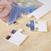 Familie Aangepast 8 Foto's Witte Groene Harten Legpuzzel (Zijkant)