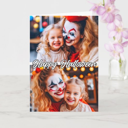 Familie Aangepaste 2-foto's Sjabloon Happy Hallowe (Orchidee)