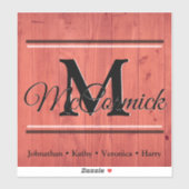 Familie aangepaste achternaam en voornaam sticker (Vel)